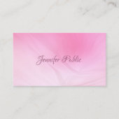 Creative roze Sjabloon Calligraphy Script Modern Visitekaartje (Voorkant)