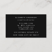 Creative Script Bold Big Monogram Modern Eenvoudig Visitekaartje (Achterkant)