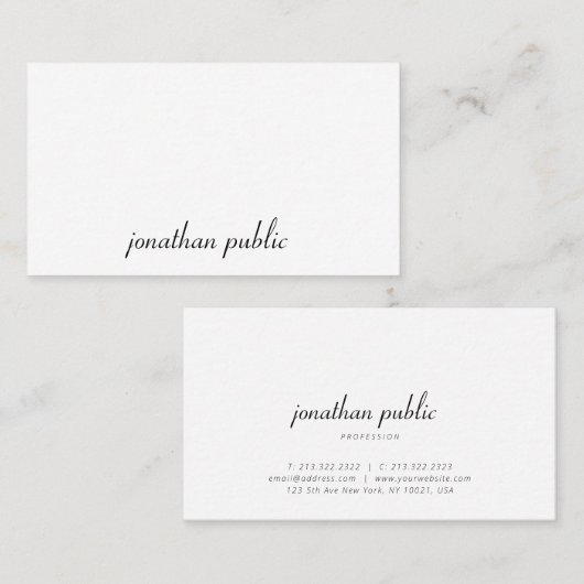 Creative Script Text Simple Modern Professional Visitekaartje (Voorkant / Achterkant)