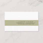Creative Simple Design Green White Plain Trendy Visitekaartje (Achterkant)
