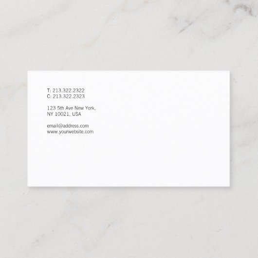 Creative Simple Design White Sjabloon Modern Visitekaartje (Achterkant)