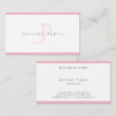 Creative Simple Modern Minimalist Roze White Plain Visitekaartje (Voorkant / Achterkant)