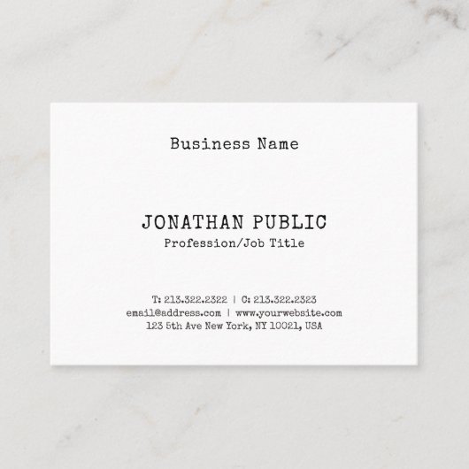 Creative Simple Nostalgic Classic look Design Cool Visitekaartje (Voorkant)