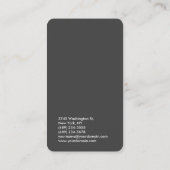 Creative Simple Plain Black Grey Trendy Consultant Visitekaartje (Achterkant)