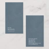 Creative Simple Plain Blue Grey Trendy Consultant Visitekaartje (Voorkant / Achterkant)
