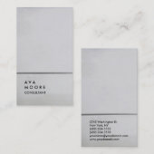 Creative Simple Plain Silver Grey Trend Consultant Visitekaartje (Voorkant / Achterkant)