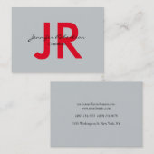 Creative Simple Red Gray Plain Uniform Visitekaartje (Voorkant / Achterkant)