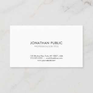 Creative Simple White Plain Modern Elegant Trendy Visitekaartje