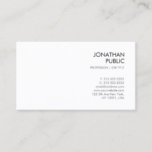 Creative Smart Design Modern Chic White Plain Visitekaartje