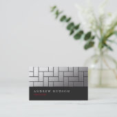 Creative Style Rectangle Patroon Grey Professional Visitekaartje (Staand voorkant)