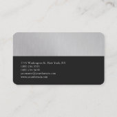 Creative Stylish Silver Dark Grey Professional Visitekaartje (Achterkant)