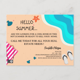Creative Summer Real Estate Marketing Promotie Briefkaart