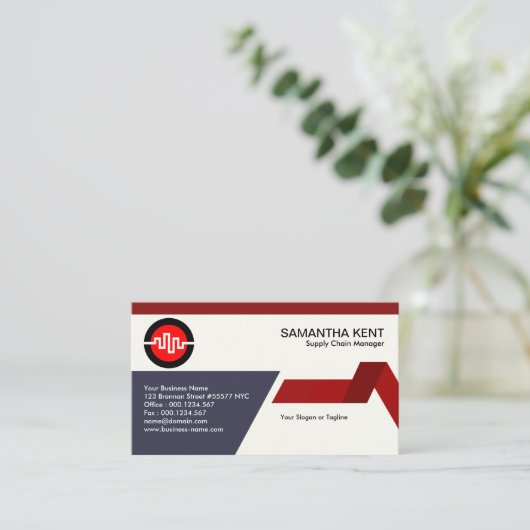 Creative Trapezium Link Supply Chain Manager Visitekaartje (Staand voorkant)