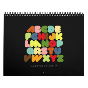 Creative Typography Alphabet Maanden 2012 kalender