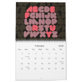 Creative Typography Alphabet Maanden 2012 kalender (Feb 2026)