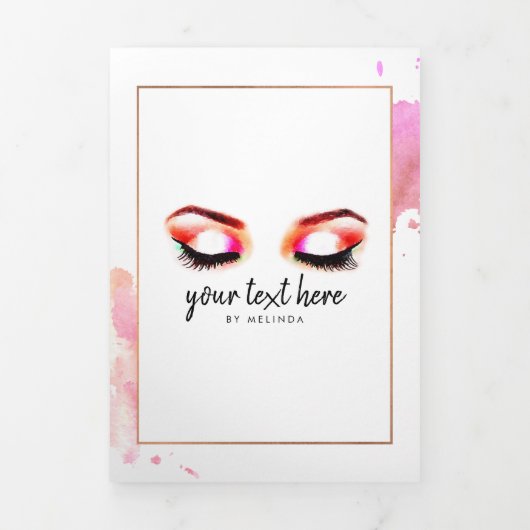 Creative Waterverf Wenkbrauwen Microblading Brochu Drieluik Kaart (Cover)