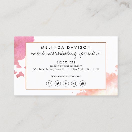 Creative Waterverf Wenkbrauwen Microshading Visitekaartje (Achterkant)