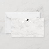 Creative White Marble Monogram Sjabloon Modern (Voorkant)