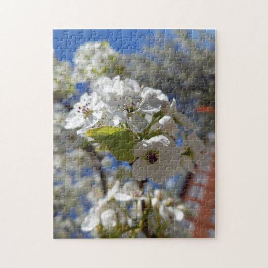 Creative white tree flower foto jigzaag puzzel legpuzzel (Verticaal)