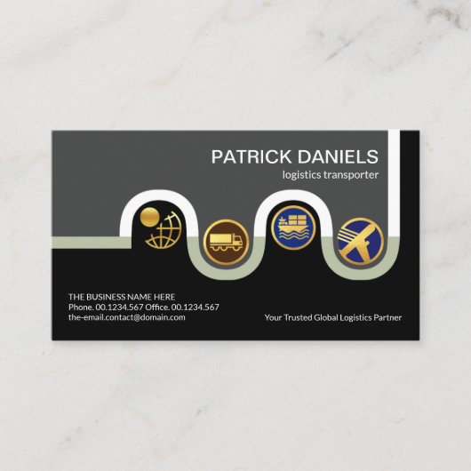 Creative Winding Distribution Road Logistics  Visitekaartje (Voorkant)