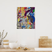 Creative Woman Psychedelic Art Graffiti Poster (Keuken)