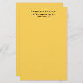 Creative Yellow Color Plain Eenvoudig Briefpapier (Voorkant / Achterkant)