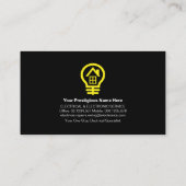 Creative Yellow Electrical Bulb Filament Visitekaartje (Achterkant)