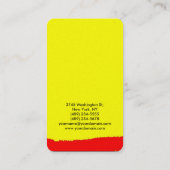 Creative Yellow Red Abstract Art Visitekaartje (Achterkant)