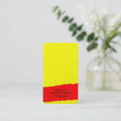 Creative Yellow Red Abstract Art Visitekaartje (Staand voorkant)