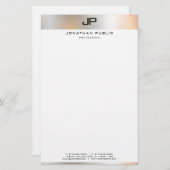 Creative Zwart Wit Modern Eenvoudige Sjabloon Briefpapier (Voorkant / Achterkant)