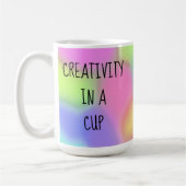 Créativité dans une tasse de café colorée (Gauche)
