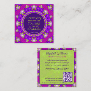 Creativiteit Courage Quote Creative Coach QR-code Vierkante Visitekaartje