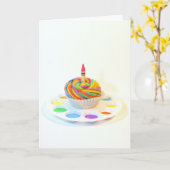 Creativiteit Cupcake Fotografie Verjaardag Kaart (Gele Bloem)