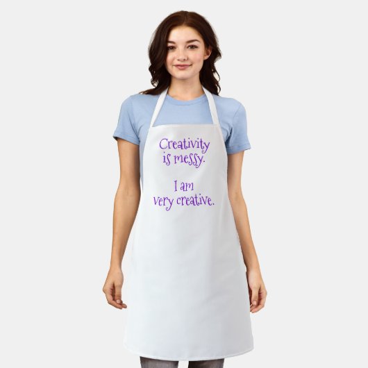 Creativiteit is boodschap Ik ben heel creatief Fun Schort (Gedragen)
