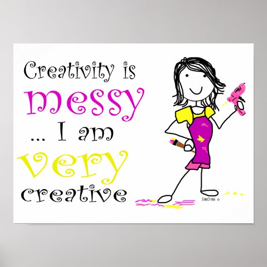Creativiteit is het Poster Messy (Voorkant)