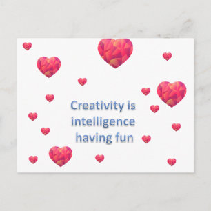 Creativiteit is intelligentie die plezier heeft briefkaart
