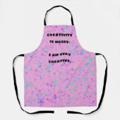 Creativiteit is Messy. Funny Pink Schort (Voorkant)