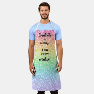 Creativiteit is Messy Rainbow Doodles Funny Apron Schort