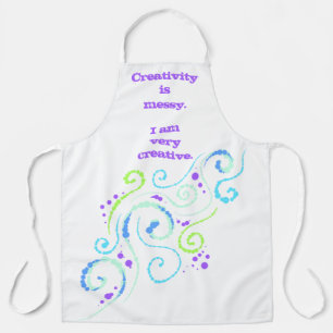 Creativiteit is Messy. Swirls Design Funny Apron Schort