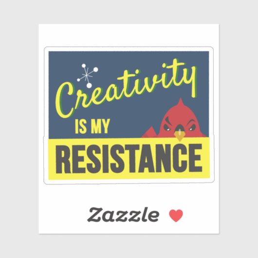 "Creativiteit is mijn weerstand" compacte rechthoe Sticker (Vel)
