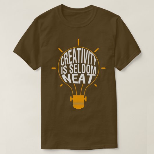 Creativiteit is zelden mooi t-shirt (Design voorkant)
