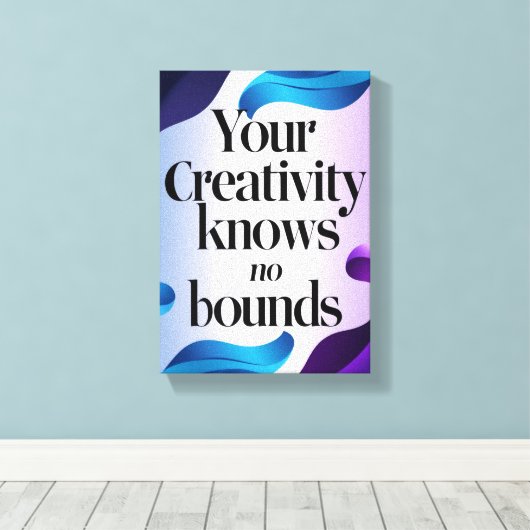 Creativiteit kent geen grenzen optie 3 canvas afdruk (Insitu (Houten vloer))