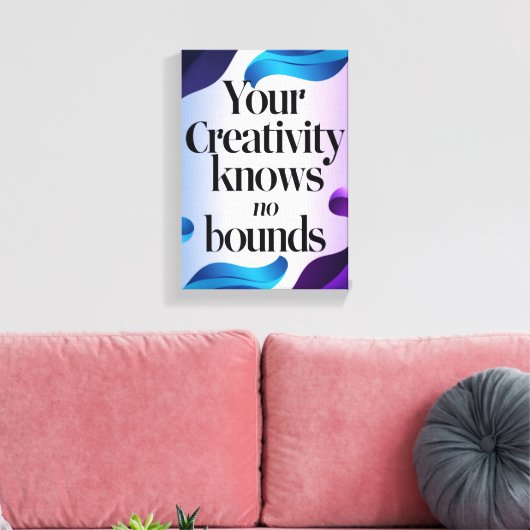 Creativiteit kent geen grenzen optie 3 canvas afdruk (Insitu (Woonkamer))