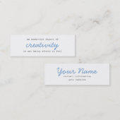 creativiteit mini cards script visitekaartje (Voorkant / Achterkant)