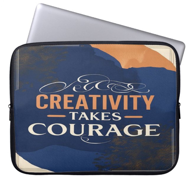 Creativiteit neemt moed in beslag laptop sleeve (Voorkant)