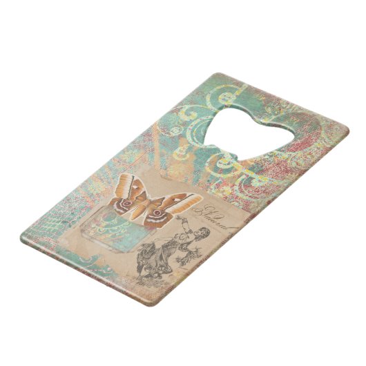 Creativiteit omarmen kredietkaart flessenopener (Voorkant Gekanteld)