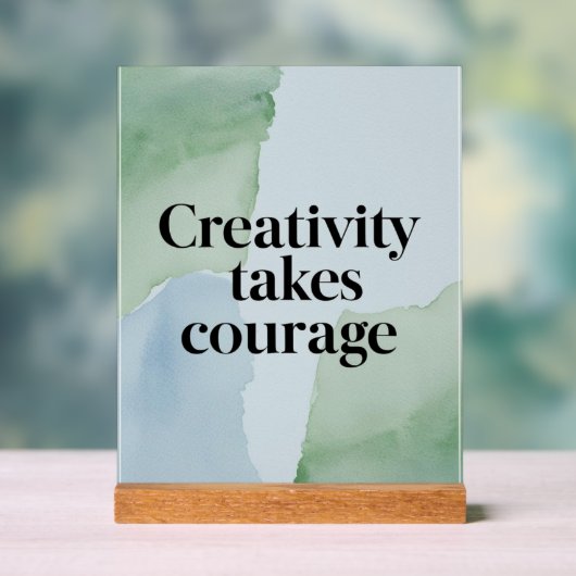 Creativiteit vergt moed optie 2 acryl bord (Neutraal)