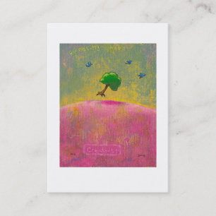 Creativiteit vliegende boomblauwe vogels plezier u visitekaartje