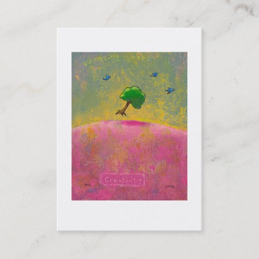 Creativiteit vliegende boomblauwe vogels plezier u visitekaartje (Voorkant)