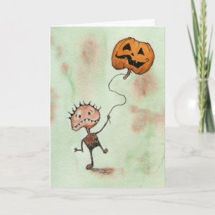 Créature avec carte d'Halloween Citrouille